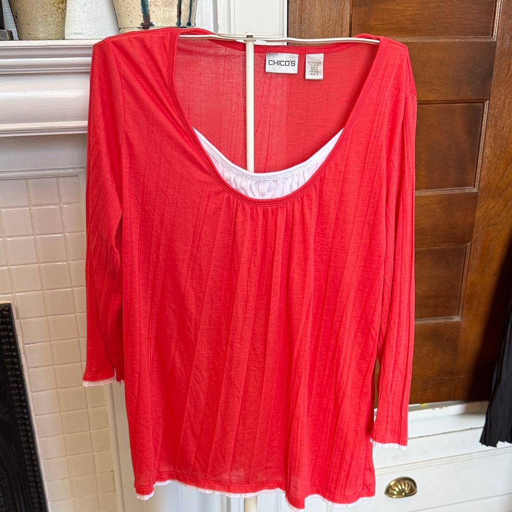Chico's faux Double layer‎  Top- worn twice .